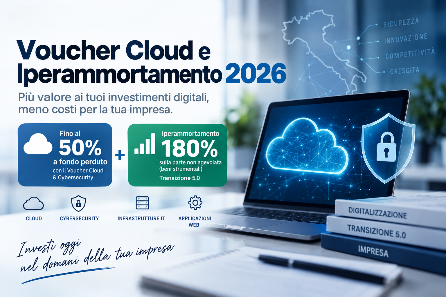 Voucher Cloud e Iperammortamento 2026 per investimenti digitali, cloud e cybersecurity delle imprese